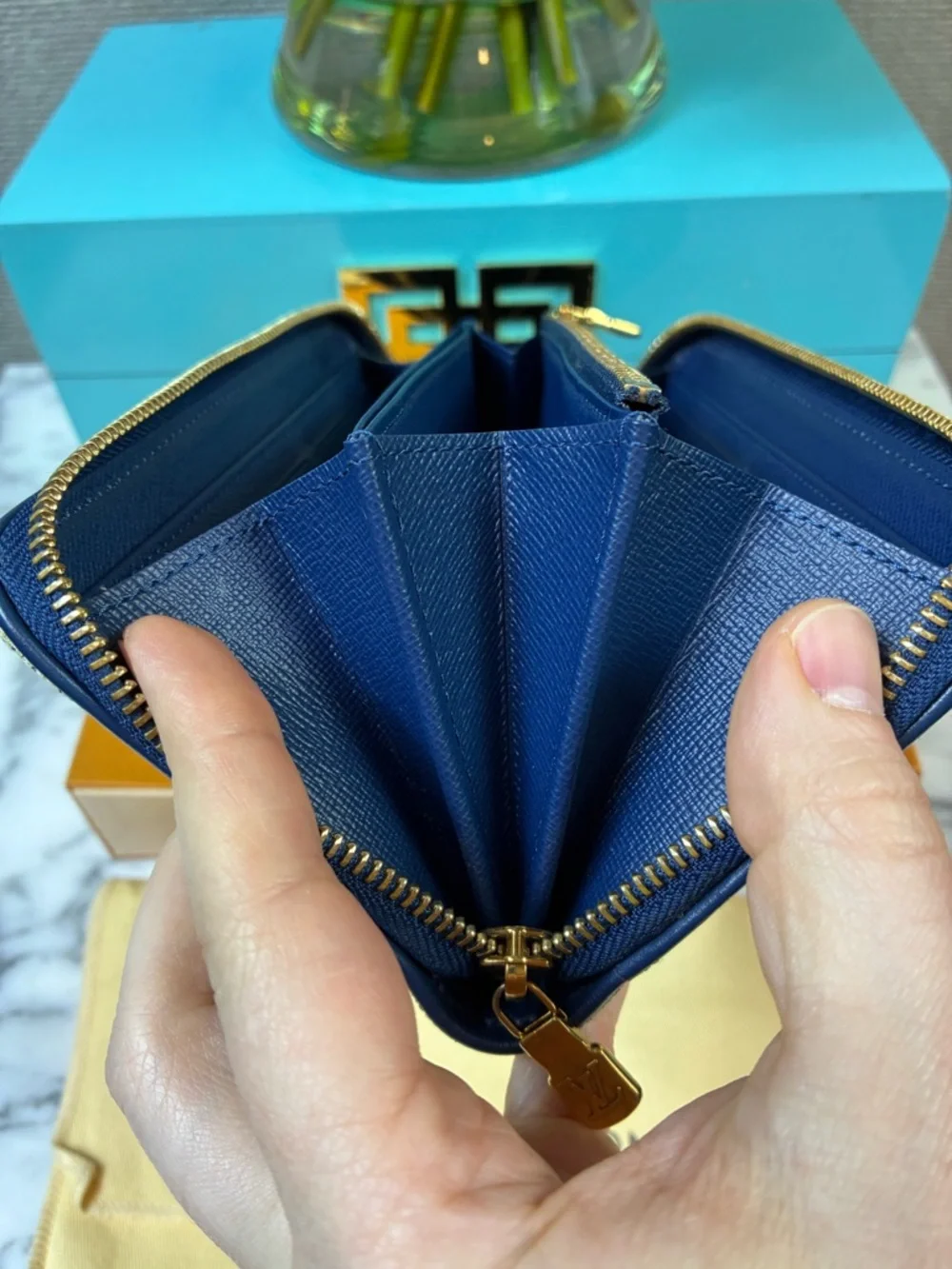 Louis Vuitton Blue Denim Monogram Long Zippy Wallet - Excellent Pre-Loved EUC - Picture 12 of 16